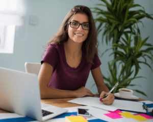 Mujer escribiendo